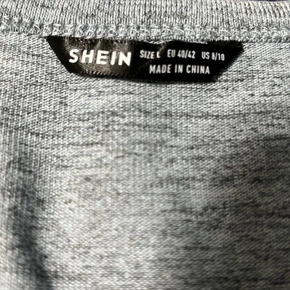 SHEIN raglan top, blueish-gray color size large - Picture 3 of 4